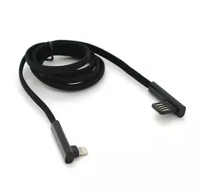 Кабель PZX V-113, Quick Charge Lighting Cable, 4.0A, Black, довжина 1м, кутовий, BOX