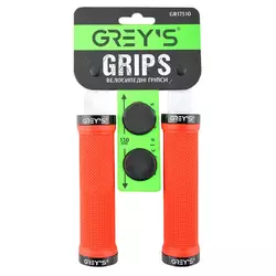 Грипсы ручки на руль для велосипеда Greys с резиновым покрытием красного цвета 2 шт 130 мм с двухсторонним замком для фиксации (GR17510)
