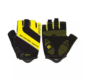 Перчатки GREY'S с коротким пальцем, гелевые вставки, цвет Черный/Желтый, размер L (100шт/уп)