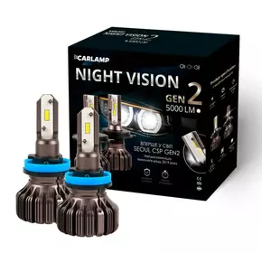 Светодиодные лампы H11 Carlamp LED Night Vision Gen2 Led для авто 5500 K 5000 Лм (NVGH11)