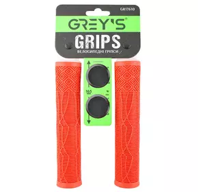 Грипсы ручки на руль для велосипеда  Greys силиконовые красного цвета 2 шт 165 мм с заглушками руля 2 шт (GR17610)