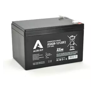 Акумулятор AZBIST Super AGM ASAGM-12120F2, Black Case, 12V 12.0Ah (151х98х 95 (101) ) Q6/192