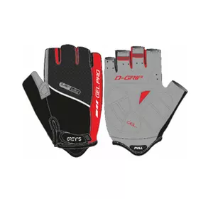 Перчатки GREY'S с коротким пальцем, гелевые вставки, цвет Черный/Красный, размер L (100шт/уп)