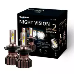 Светодиодные автолампы H4 Carlamp LED Night Vision Gen2 Led для авто 5500 K 5000 Лм (NVGH4)