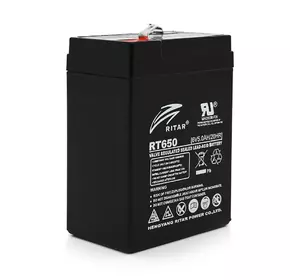 Акумуляторна батарея AGM RITAR RT650, Black Case, 6V 5Ah (70х47х99 (107)) Q20
