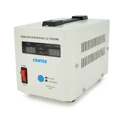 Стабілізатор напруги релейний Conter SVR-PLUS-500VA/375W однофазний, напольного монтажу, LED дисплей, DC150-270V, AC230±8%, 2*Shuko, Q8