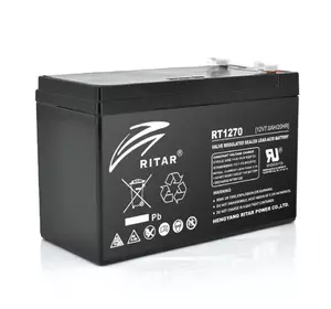 Акумуляторна батарея AGM RITAR RT1270B, Black Case, 12V 7.0Ah ( 151 х 65 х 94 (100) ) Q8