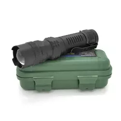Ліхтарик ручний POWERMASTER MX-511, 1LED CREE Q5, 3W, 3 режими, ZOOM, вбудований аккум, Black, IP40, 126х24х24мм, USB, BOX