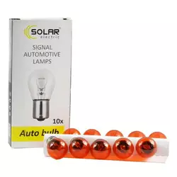 Галогеновая лампа SOLAR P21W 12V Amber ровные усики (1271)