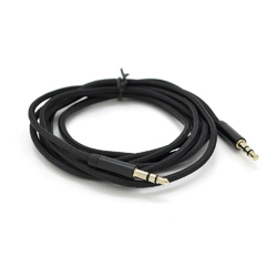 Кабель VEGGIEG AB-2 AUX Audio DC3.5 тато-тато 2.0м, GOLD Stereo Jack, оплетка, (круглий) Black cable, Пакет