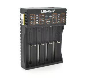 ЗУ універсальне Liitokala lii-402, 4 канали, LCD дисплей, підтримує Li-ion, Ni-MH та Ni-Cd AA (R6), ААA (R03), AAAA, С (R14)