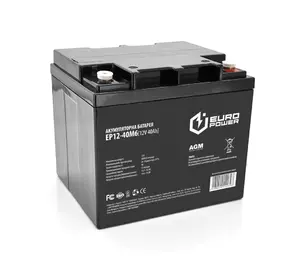 Аккумуляторная батарея EUROPOWER AGM EP12-40M6 12 V 40Ah (196 x 165 x 173) Black Q1