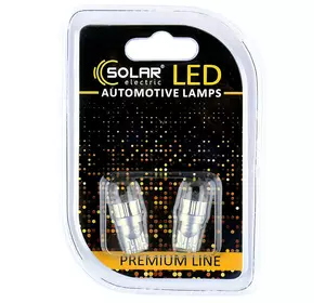 Светодиодные LED автолампы SOLAR Premium Line 12V T10 W2.1x9.5d 2Cree XBD 120lm white блистер 2шт (SL1343)