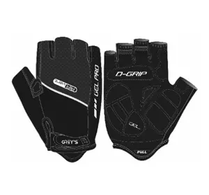 Перчатки GREY'S с коротким пальцем, гелевые вставки, цвет Черный, размер XL (100шт/уп)
