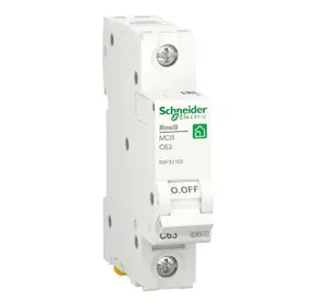 Автоматичний вимикач Schneider RESI9 63А, 1P, крива, 6кА