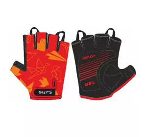 Перчатки детские GREY'S с коротким пальцем, гелевые вставки, Красный/Черный, разм 15,4 (100шт/уп)