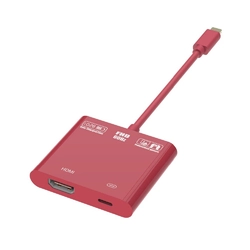Конвертер Lighting (тато) на HDMI (тато) 10см, RED, 4K / 2K, BOX