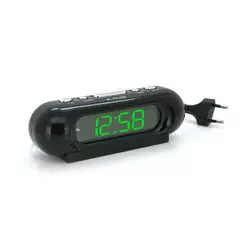 Електронний годинник VST-716, будильник, живлення від кабелю 220V, Light Green Light
