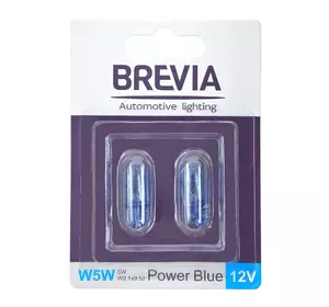 Brevia W5W 12V Blue (блистер)