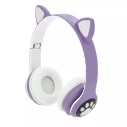 Бездротові навушники Bluetooth Cat Ear YR-28 Led, Purple