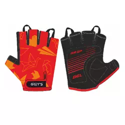 Перчатки детские GREY'S с коротким пальцем, гелевые вставки, цв Красный/Черный, разм 14 (100шт/уп)