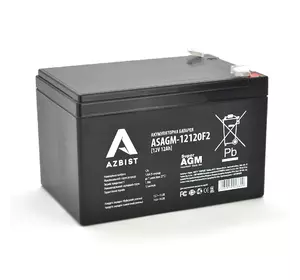 Акумулятор AZBIST Super AGM ASAGM-12120F2, Black Case, 12V 12.0Ah (151х98х 95 (101) ) Q6