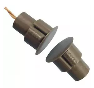 Врізний магнітоконтакт коричневий, струм 60mA, напруга 12B, тип контактів Н/З, робоча відстань 18±5% мм, габаритні розміри d24*12,5мм