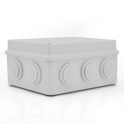 Коробка розподільна зовнішня YOSO 150x110x70 IP65 колір білий, 10 отворів, соски в комплекті, BOX, Q100