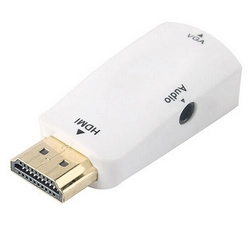 Конвертер-адаптер HDMI (тато) на VGA (мама), White, CristalBox