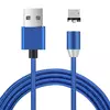 Магнітний кабель Ninja USB 2.0 / Micro, 1m, 2А, індикатор заряду, тканинна оплетка, броньований, знімач, Blue, Blister-Box