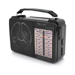Радіоприймач GOLON RX-607, LED, 2x3W, FM радіо, корпус пластмас, Black, BOX