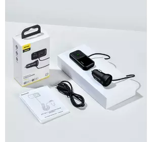 FM модулятор трансмиттер в автомобиль с 2мя USB портами с автомобильным зарядным устройством Baseus Wireless MP3 Car Charger T typed S-16 3.1A (CCTM-E01)