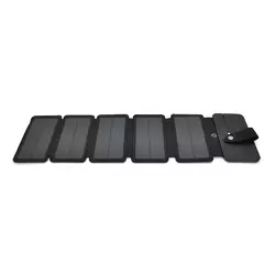 Solar panel 5 Foldings, built-in microUSB cable, Output: 5 /1,2 А(USB), plastic, Black, Corton box
