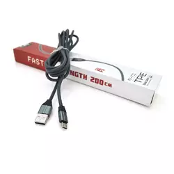 Кабель EMY MY-732, Micro-USB, 2.4A, Silver, довжина 2м, BOX