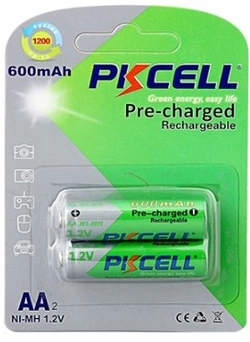 Акумулятор PKCELL 1.2V AA 600mAh NiMH Already Charged, 2 штуки в блістері ціна за блістер, Q12