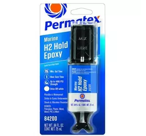Эпоксидный клей Permatex Marine H2 Hold Epoxy уникальный двухкомпонентный клей 25 мл (84200)