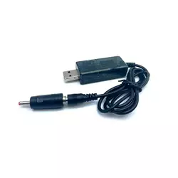 Кабель для роутера 5.5/2.5mm(M)=> USB2.0 (Out:12V/9V)+переходник, 1м, Black, OEM