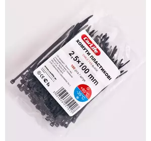 Хомуты пластиковые CARLIFE 2,5x100 мм Черные