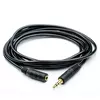 Подовжувач Audio DC3.5 тато-мама 3.0м, GOLD Stereo Jack, (круглий) Black cable, Пакет Q300