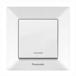 Вимикач Panasonic Arkedia Slim одноклавішний з підсвіткою, білий