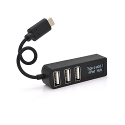 Хаб Type-C P3101, 3 порти USB 2.0 + SD/TF, 10 см, Black, Blister