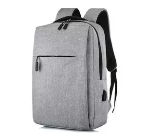 Рюкзак для ноутбука Merlion 14", вихід під USB-кабель, 32х11х41 см, Grey