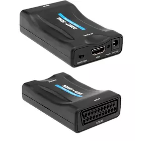 Конвертер SCART (мама) на HDMI (мама), 5V / 2A, Black, Box, Q250
