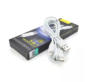 Кабель HOCO X74 USB-1 3 in 1 Micro/Iphone/Type-C, 2A, довжина 1м, White, Box