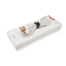 Кабель iKAKU KSC-233 JIANXUN silicon data cable series for  iphone, White, довжина 1м, 3,2А, BOX