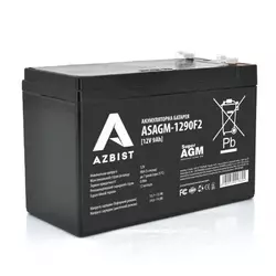 Акумулятор AZBIST Super AGM ASAGM-1290F2, Black Case, 12V 9.0Ah (151 х 65 х 94 (100) ) Q10/420