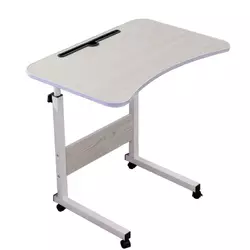 Стіл-підставка для ноутбука, приліжковий, регульована висота-70-90 см, стільниця-60х40см, White