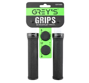 Грипсы ручки на руль для велосипеда Greys черного цвета с резиновым покрытием 2 шт 130 мм с односторонним замком для фиксации (GR17400)