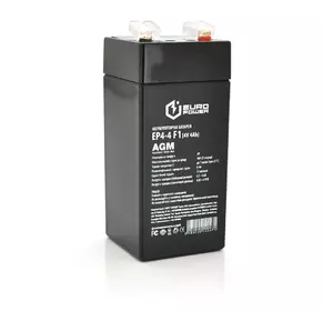 Акумуляторна батарея EUROPOWER AGM EP4-4F1 4 V 4 Ah ( 47 x 47 x 100 (105) ) Black Q30/2160