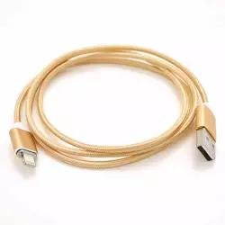 Магнітний кабель USB 2.0/Lighting, 1m, 2А, індикатор заряду, обплетення тканини, знімач, Gold, Blister ( під наконечник 1938 )